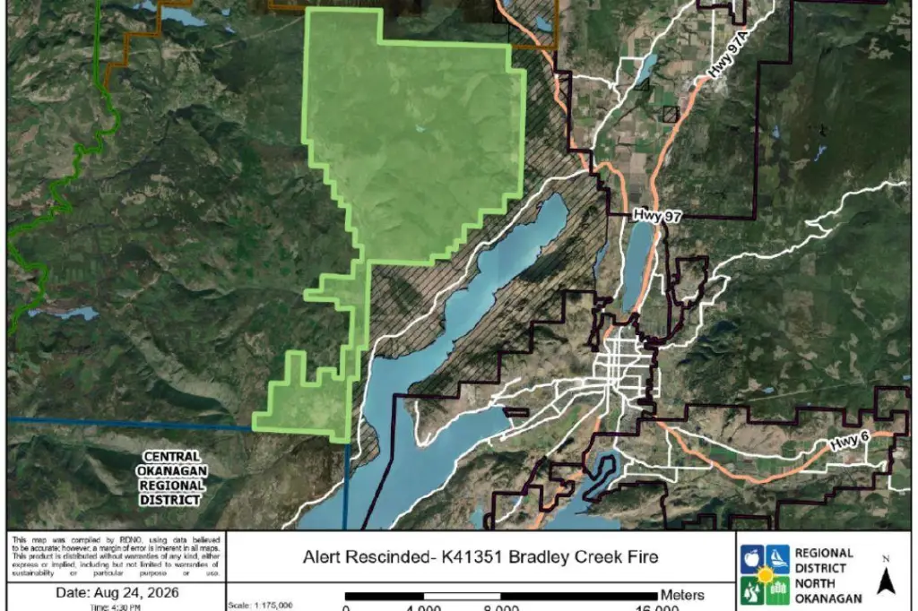 State of Local Emergency cancelled, evacuation orders rescinded, in North Okanagan electoral area