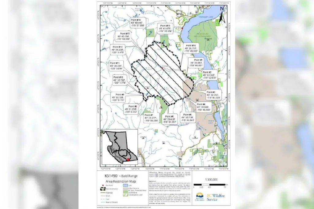 Bald Range wildfire prompts area restriction west of Summerland